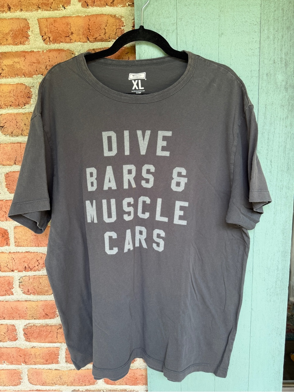 Tollgate Revival Gray Short-Sleeve Graphic Tee - "Dive Bars & Muscle Cars"
